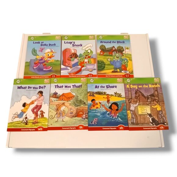 LeapFrog TAG Reader Interactive Soft Cover Books-Lot Of 7-Initial Blends-Digraph - Picture 1 of 11